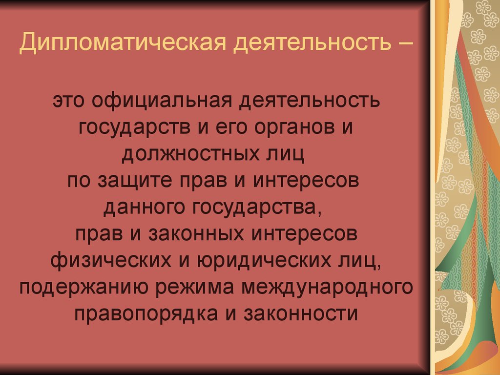 Право внешних сношений в международном праве презентация