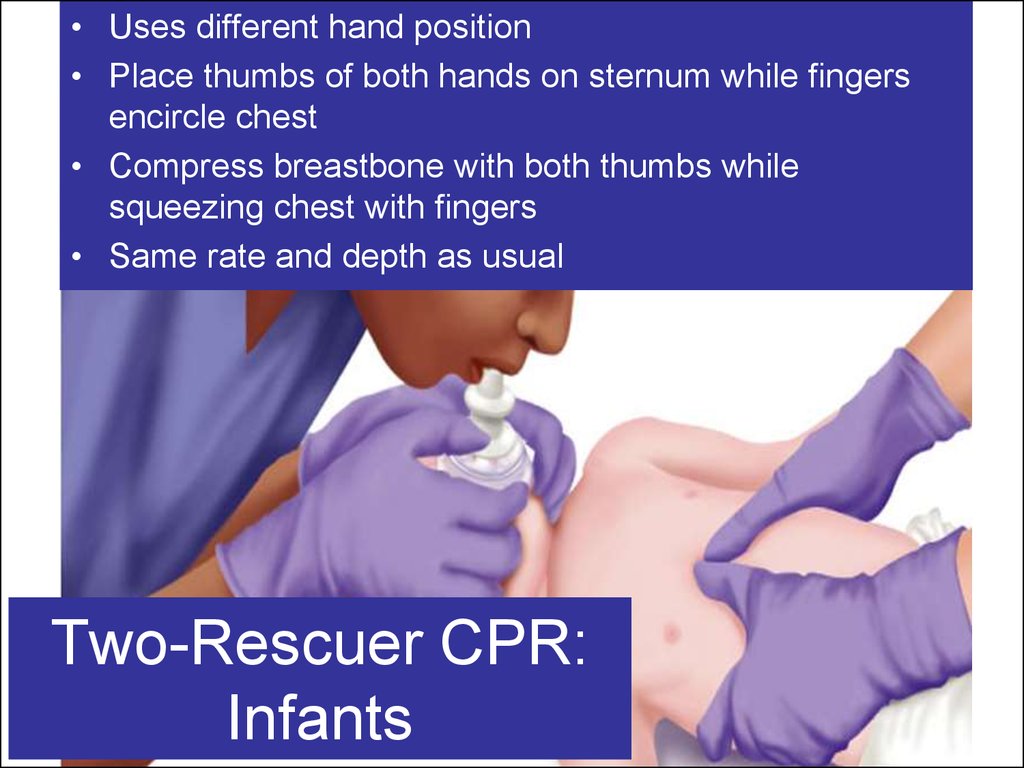 Two rescuer cpr infant