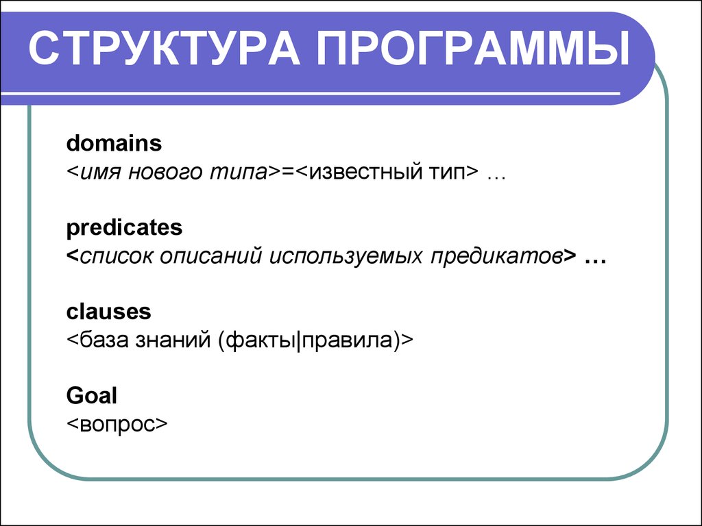 Структура программы. Знак структура программы. Список в логическом программировании. Структура программы робот.