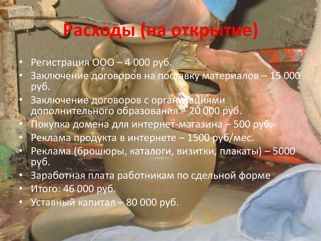 Расходы (на открытие)