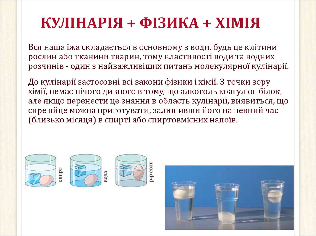 КУЛІНАРІЯ + ФІЗИКА + ХІМІЯ