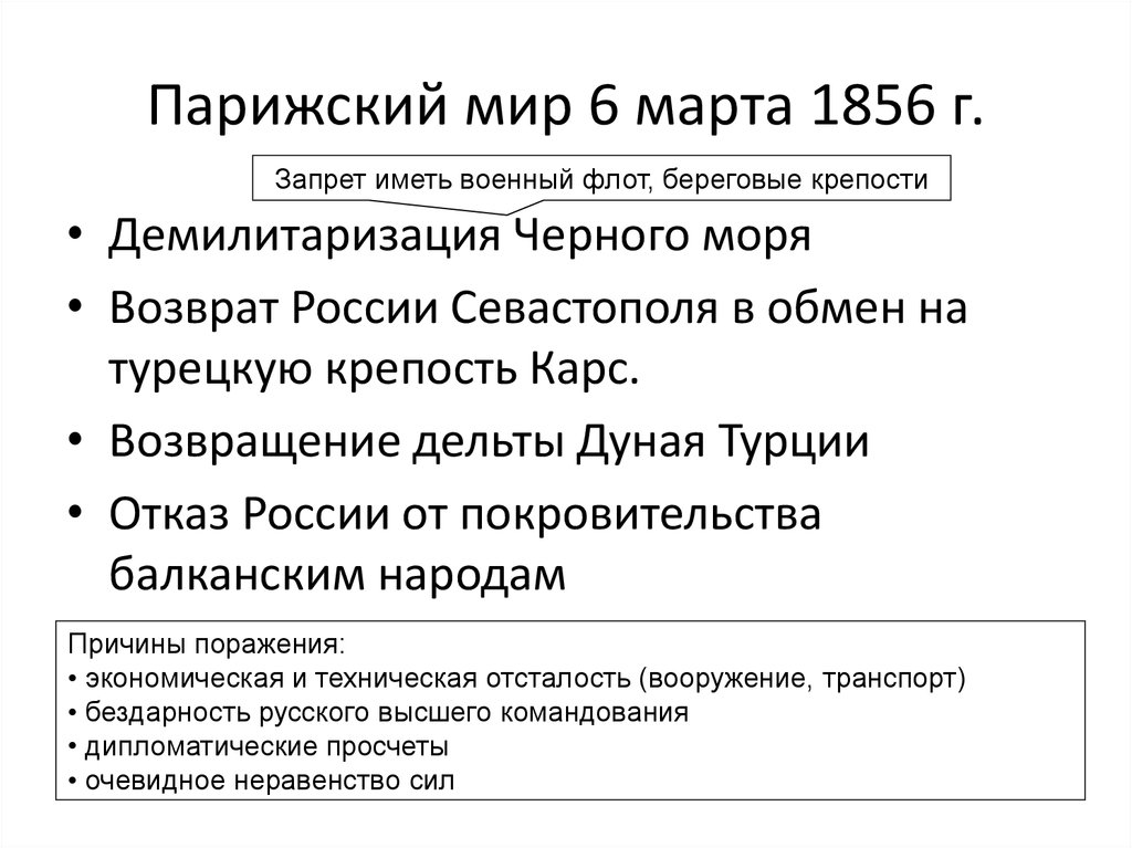 Парижский мир дата. Парижский мир 1856 г кратко. Парижский Мирный договор 1856 г.. Парижский мир 1856 таблица.