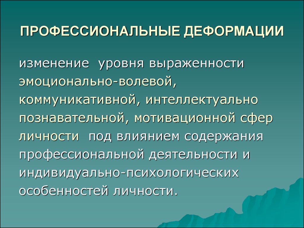 Профессиональная деформация презентация