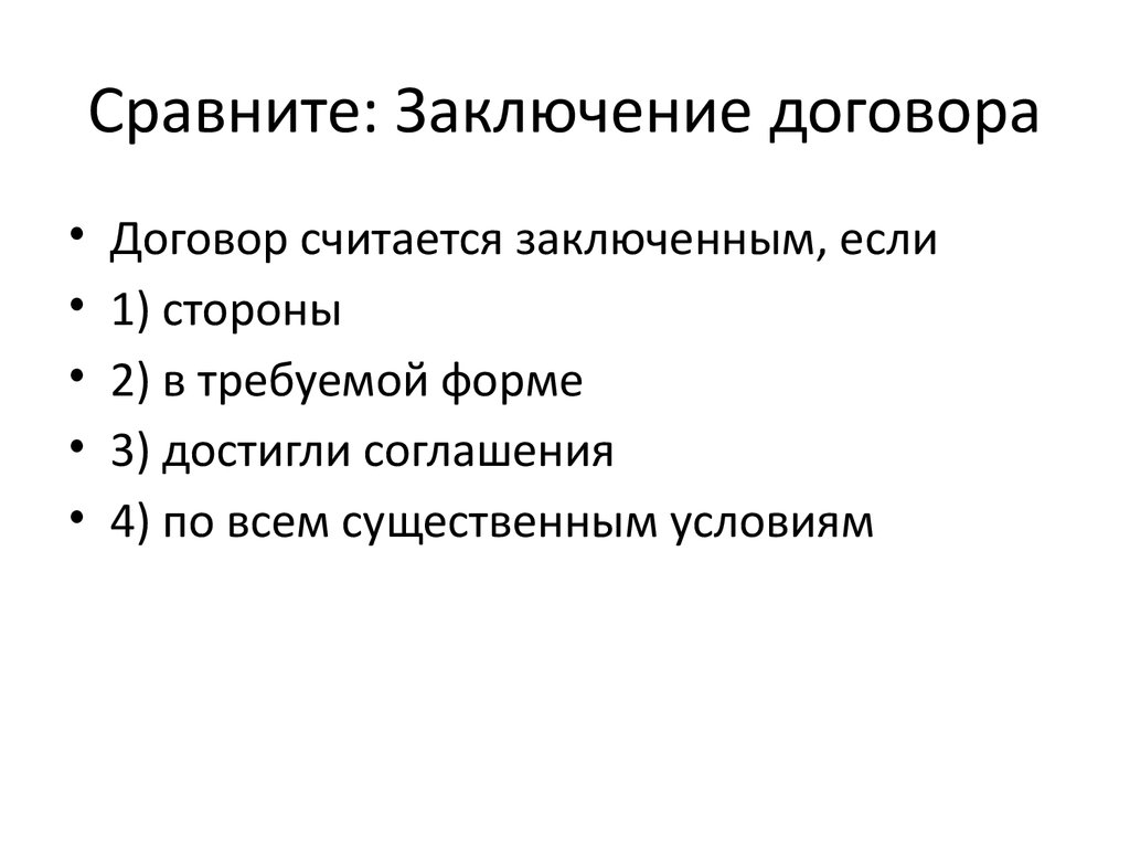 Недействительность и незаключенность договора презентация