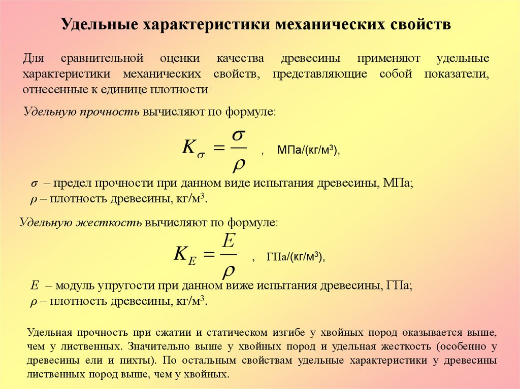 Удельная прочность материалов