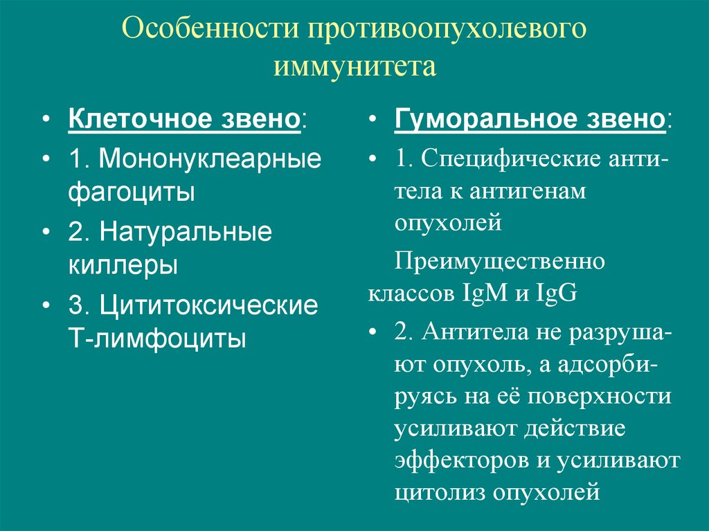 Противоопухолевый иммунитет иммунология презентация