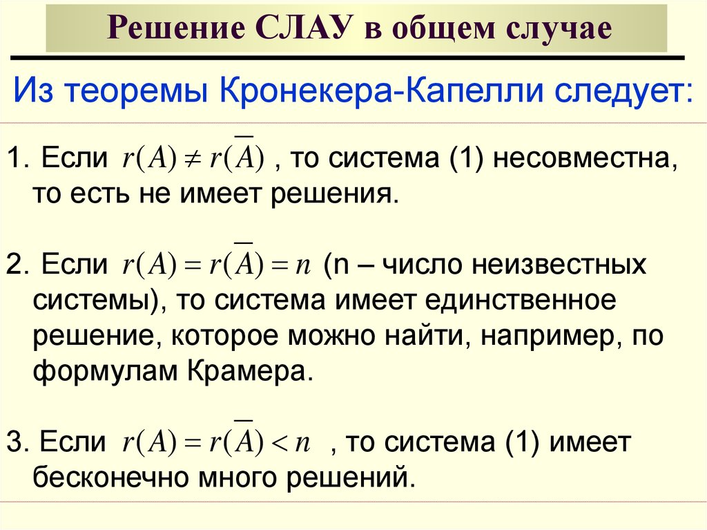 Методы решения алгебраических уравнений