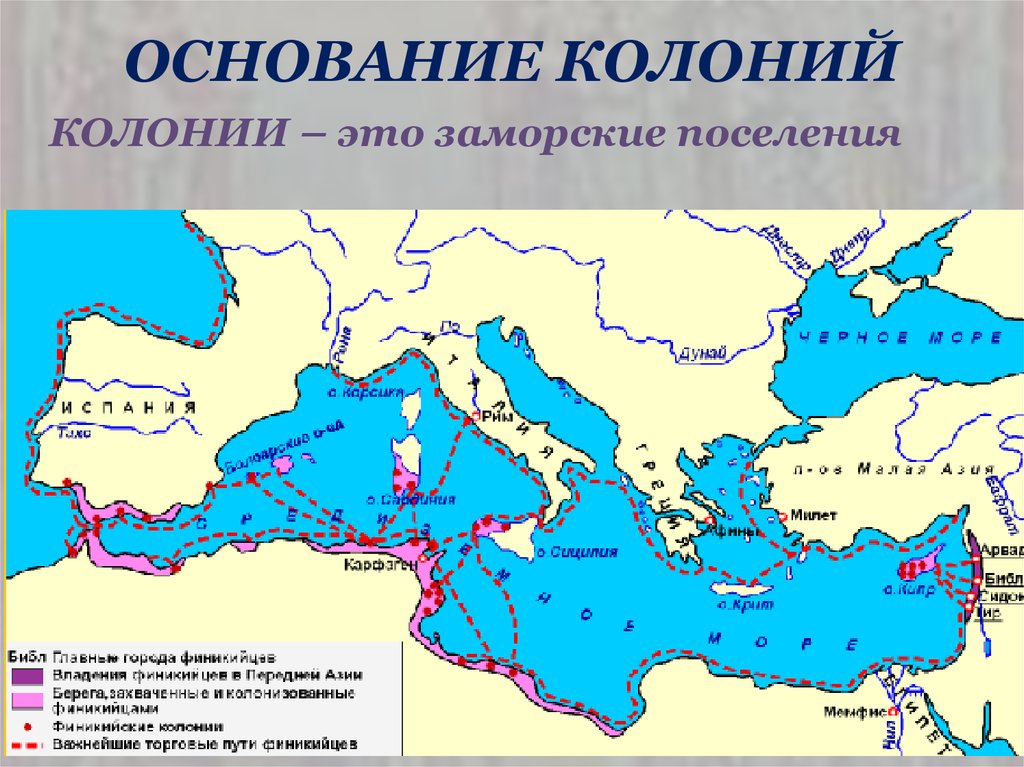 ОСНОВАНИЕ КОЛОНИЙ