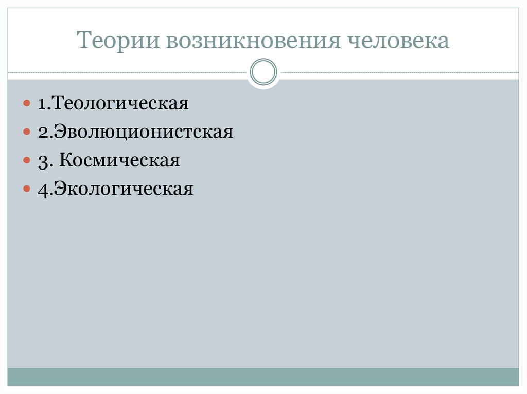 Теория 14. Теологическая теория происхождения человека. Теологическая и Космическая теории происхождения человека. 4 Теории зарождения человека. Теории происхождения городов.