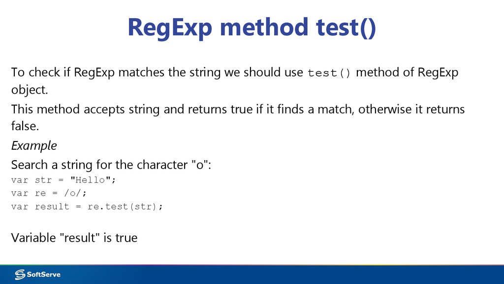 RegExp method test()