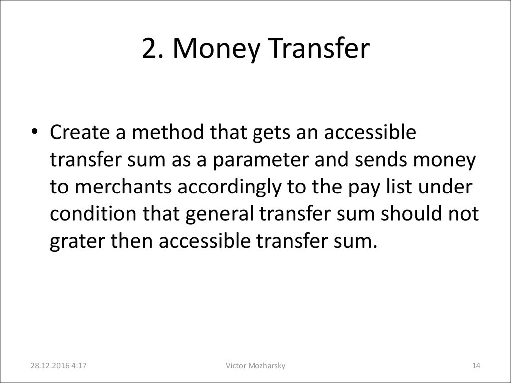 2. Money Transfer