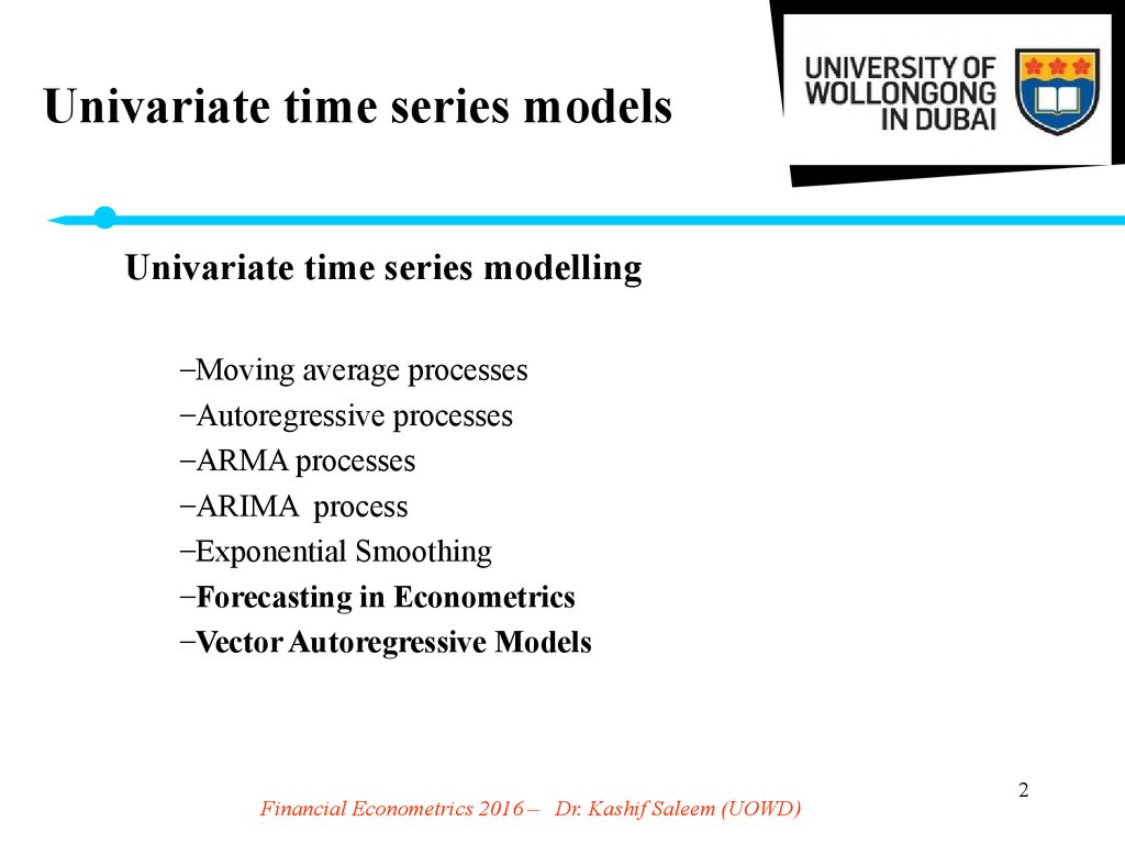 Univariate time series models