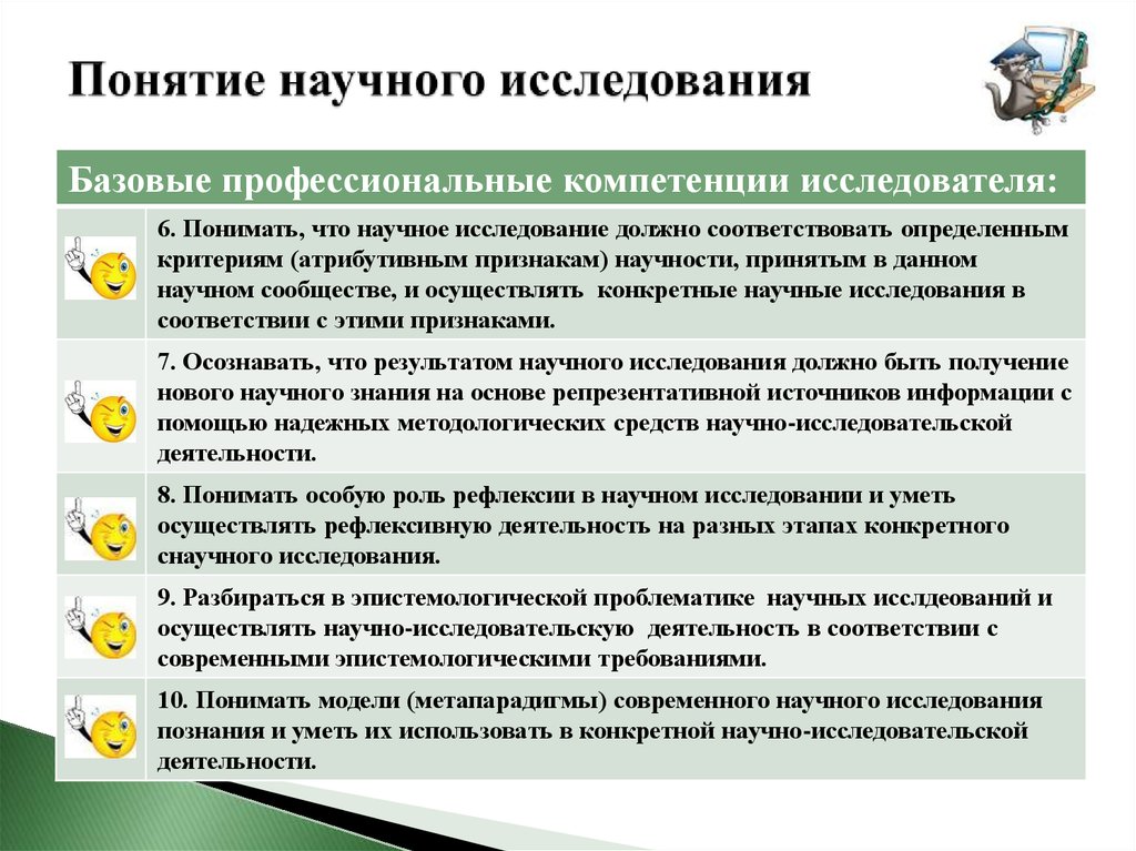 Понятие научного исследования