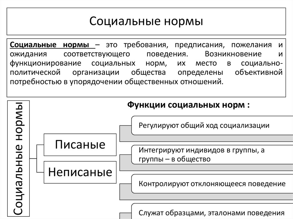 Социальные нормы схема