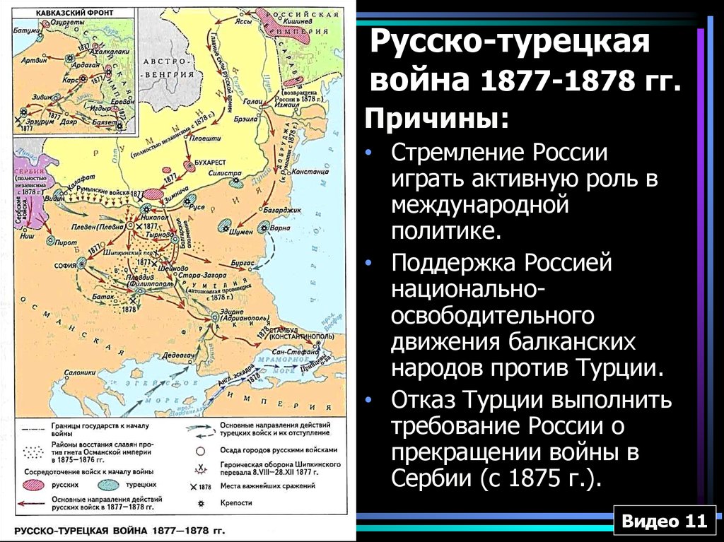 Русско турецкая война 1877 1878 карта гдз