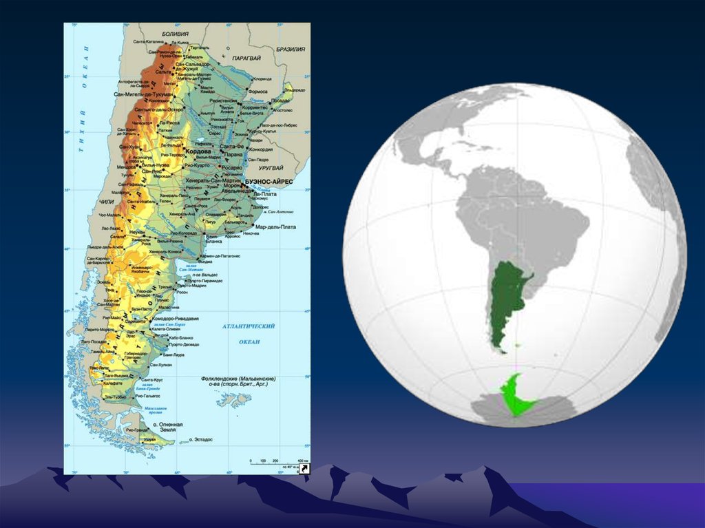 Аргентина карта географическая
