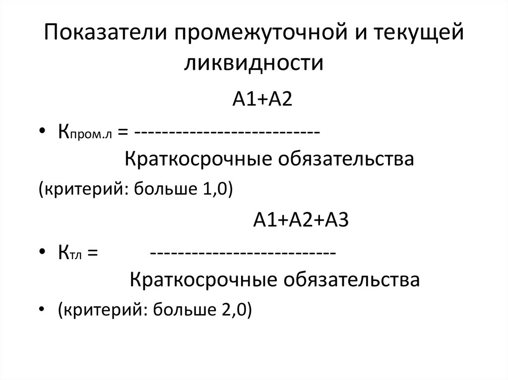 Коэффициент быстрой ликвидности формула по строкам