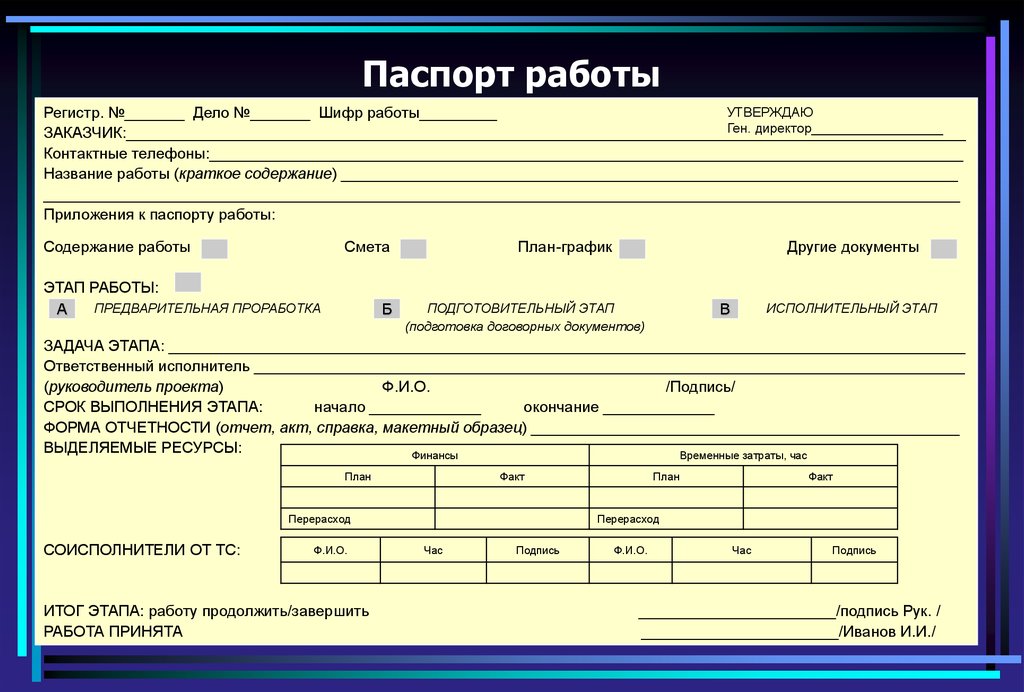 Задание заказчика образец