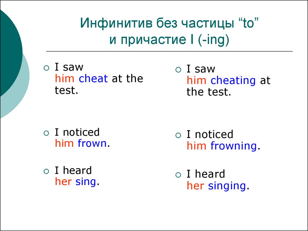 Инфинитив ing в английском