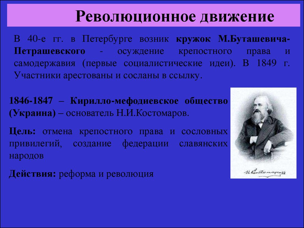 Революционные движения в россии в 19