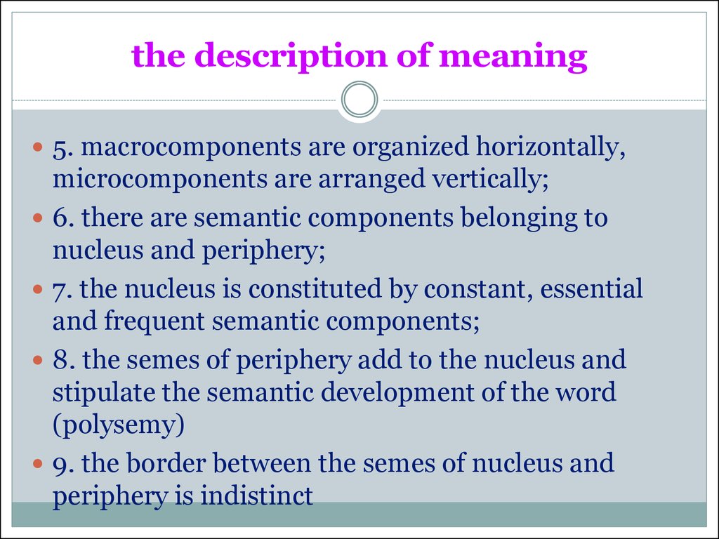 the description of meaning