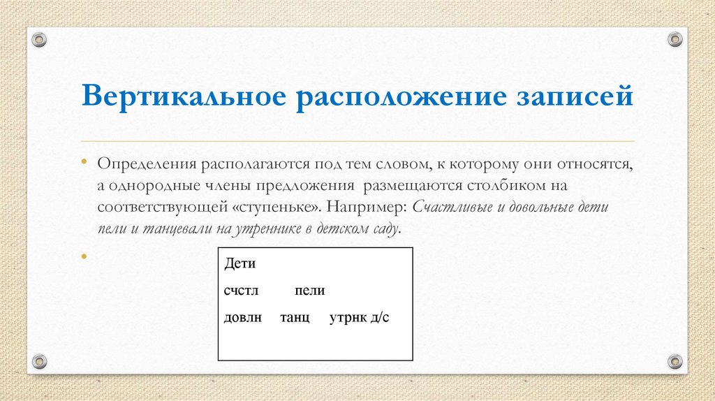 Определите и запишите название улицы. Вертикальное расположение текста. Запишите определение. Особенности последовательного перевода. Запись определение.