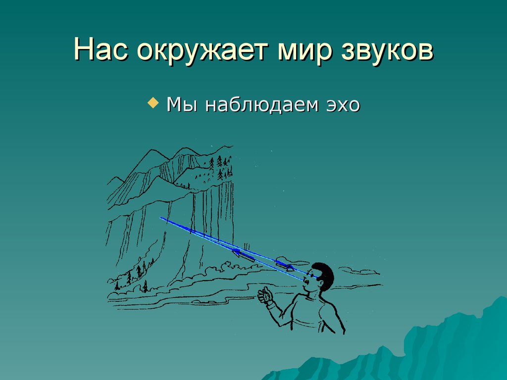 Презентация мир звуков. Мир звуков окружающий нас. Эхо (физика). Звук окружающий нас. Окружающие звуки.