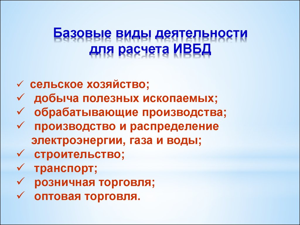 Индекс выпуска базовых видов деятельности