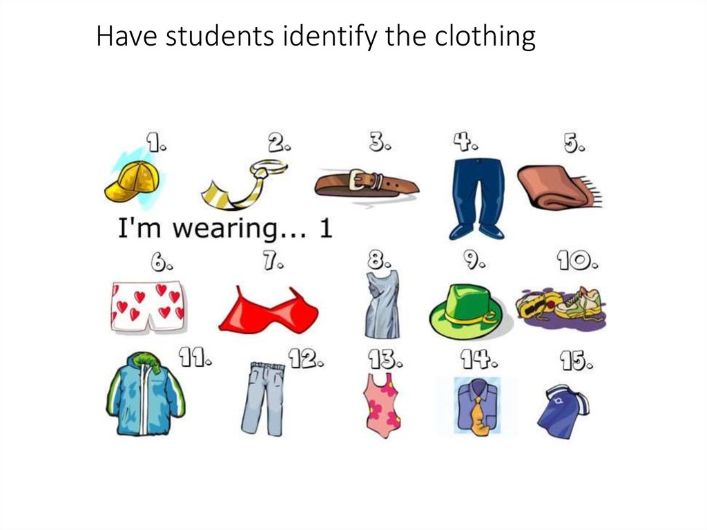 Have students identify the clothing