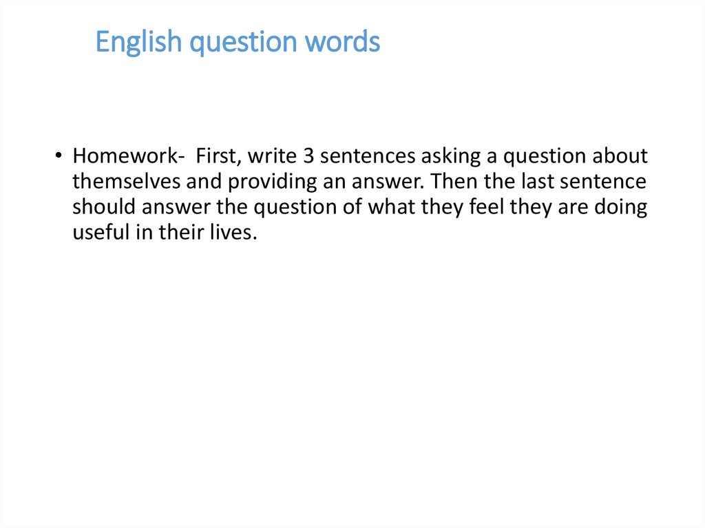 English question words