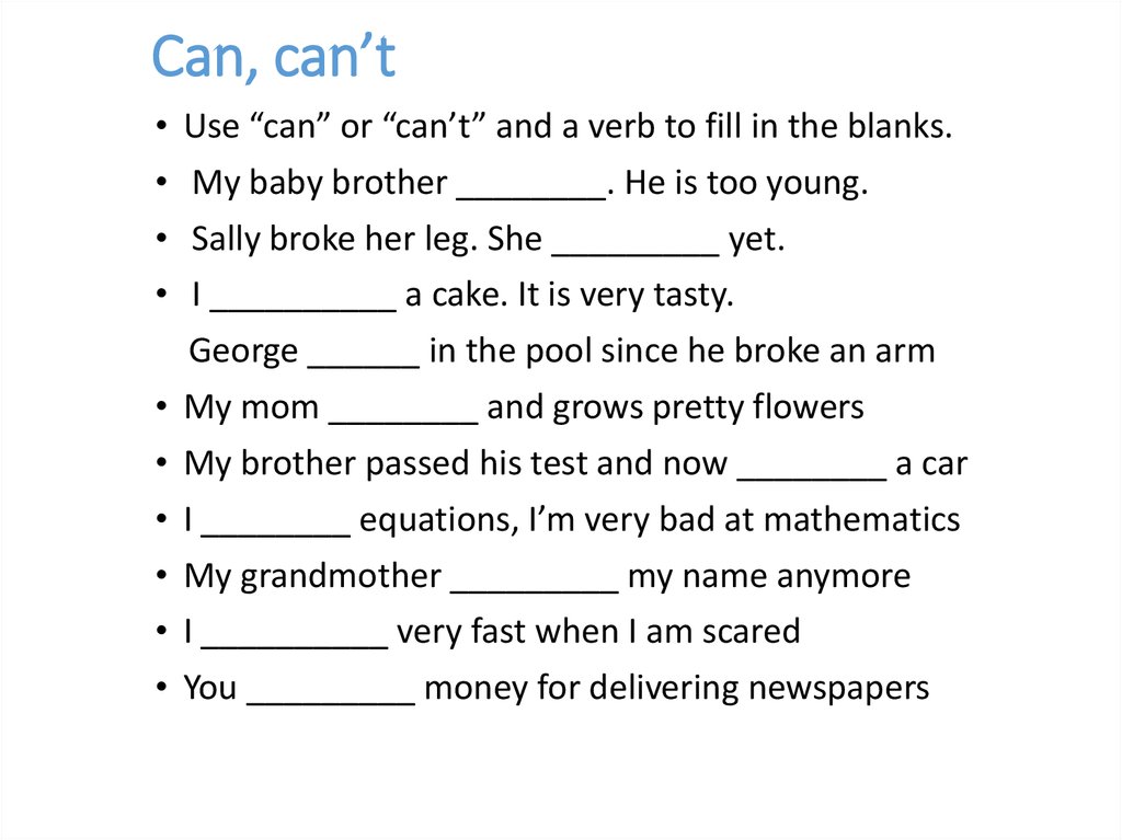 Can, can’t