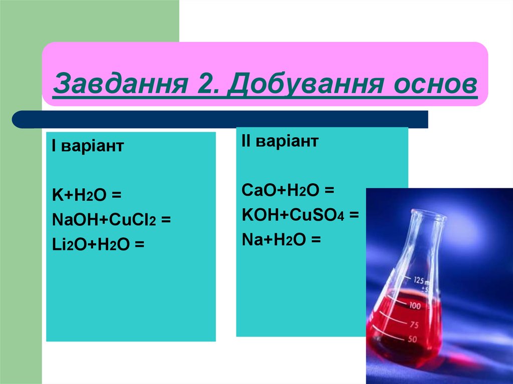 Cucl2 признак реакции