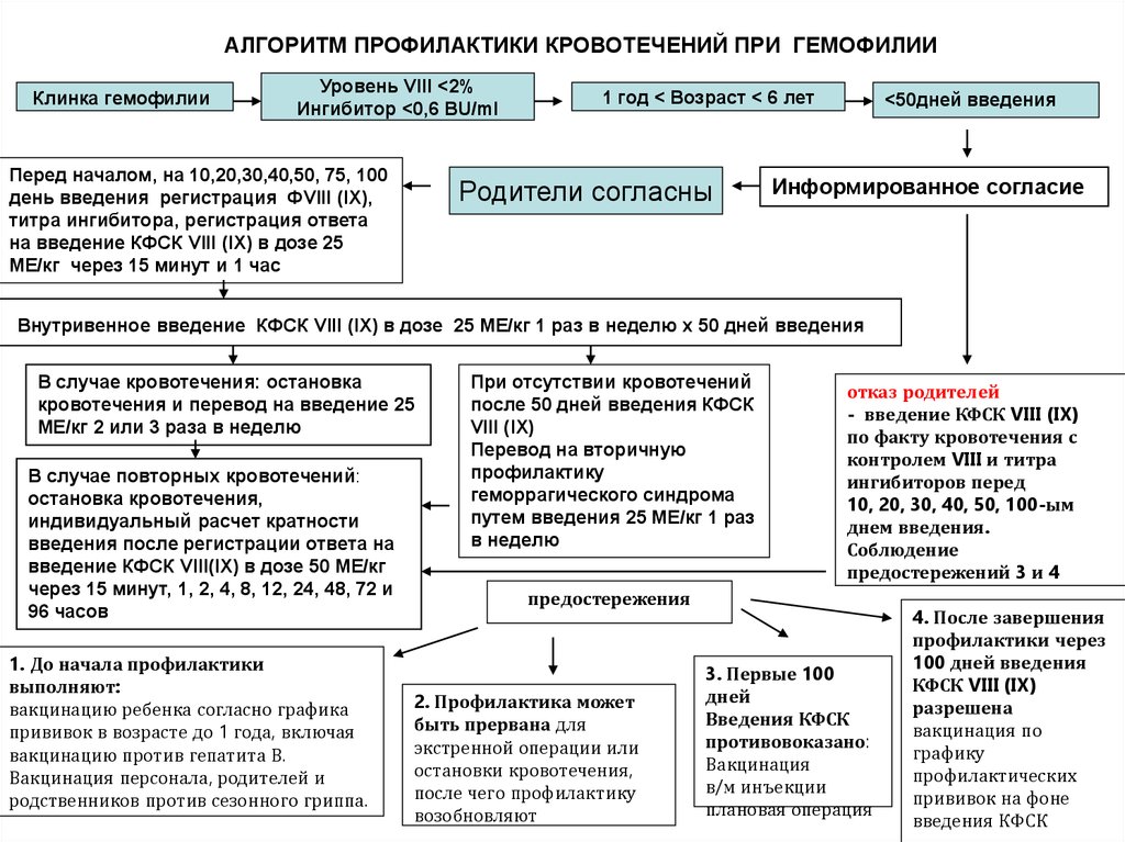 План обследования при гемофилии