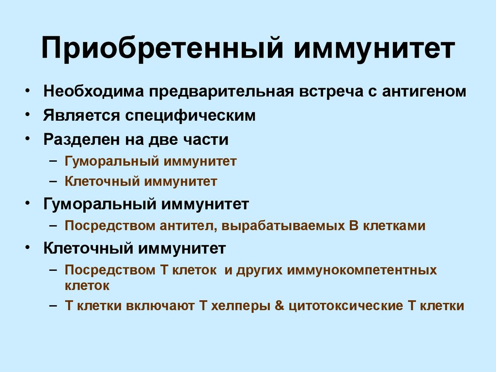 Приобретенный иммунитет презентация