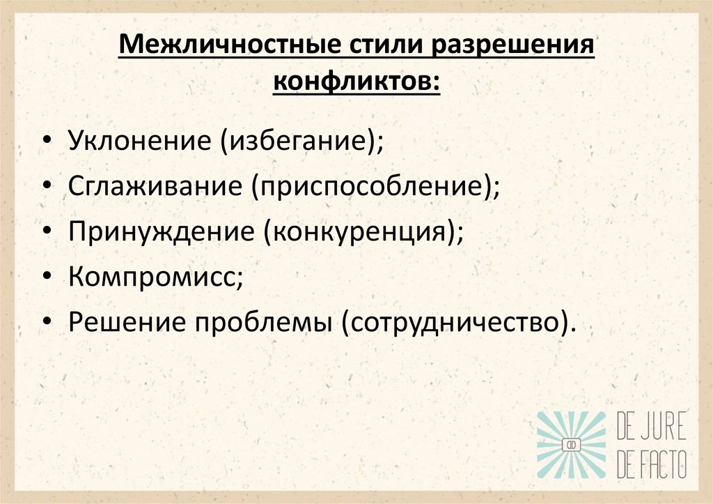 Стили разрешения конфликтов