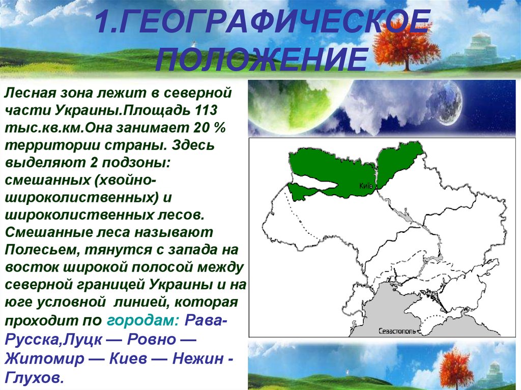 Положение лесов. Географическое положение леса. Зона смешанных лесов географическое положение. Лесная зона Украины. Северная часть Украины.