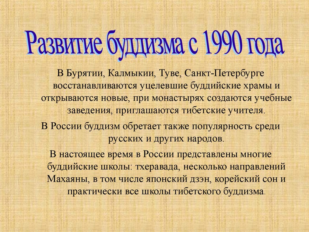 Появление и развитие буддизма в россии 5 класс однкнр презентация