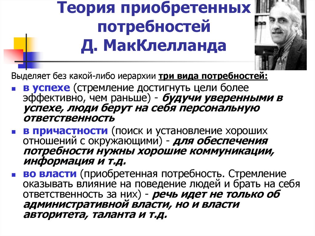 Теорий одна из которых. Теория мотивации д МАККЛЕЛЛАНДА. Дэвид МАККЛЕЛЛАНД теория потребностей. Теория Мак Клелланда теория. Теория мотивации Дэвида Мак Клелланда.