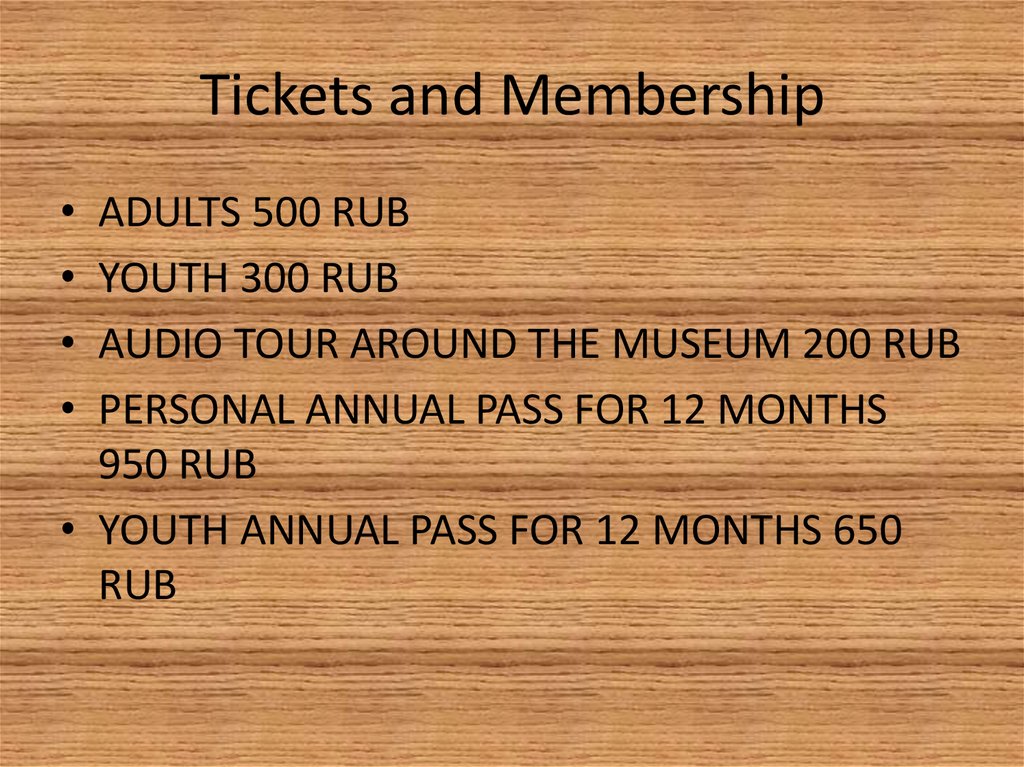 Tickets and Membership