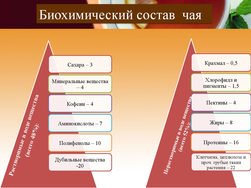 Состав чая. Биохимический состав зеленого чая. Молекулярный состав чая. Пектины в чае. Чай с сахаром Минеральные вещества.