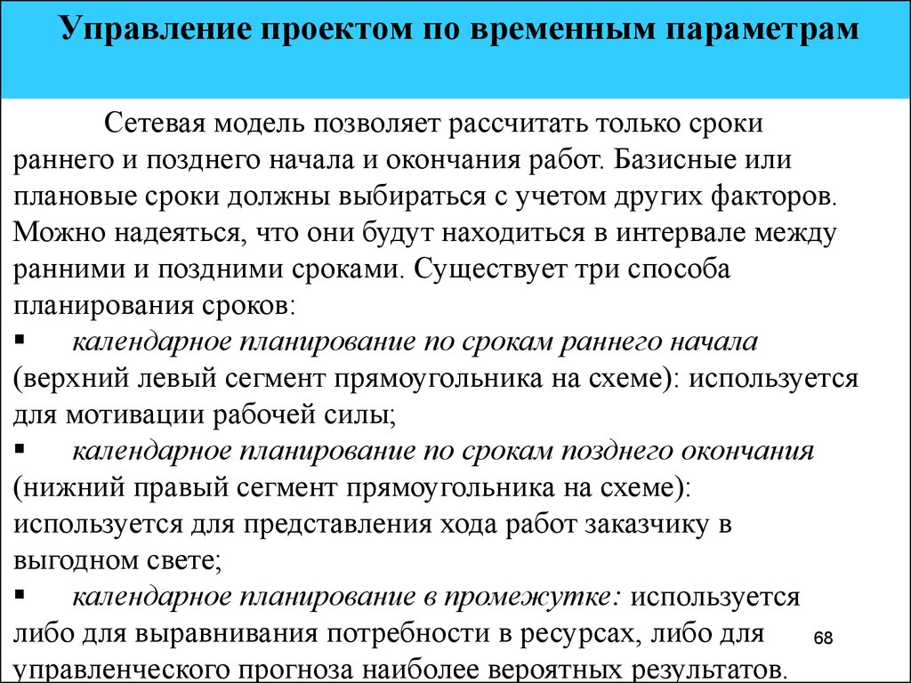 Что включают в процесс управления проектом по временным параметрам