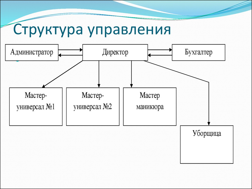 Схема организационной структуры салона красоты