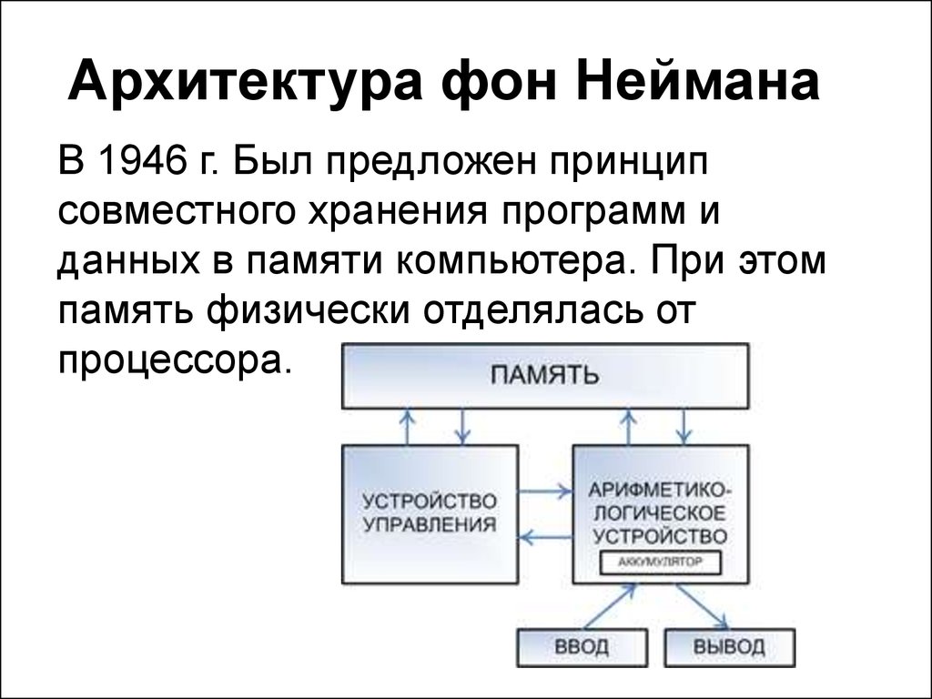 Архитектура устройства. Архитектура компьютера принципы фон Неймана. Архитектура Джона фон Неймана. Схема ЭВМ Джона фон Неймана. Структура фон неймановской ЭВМ.