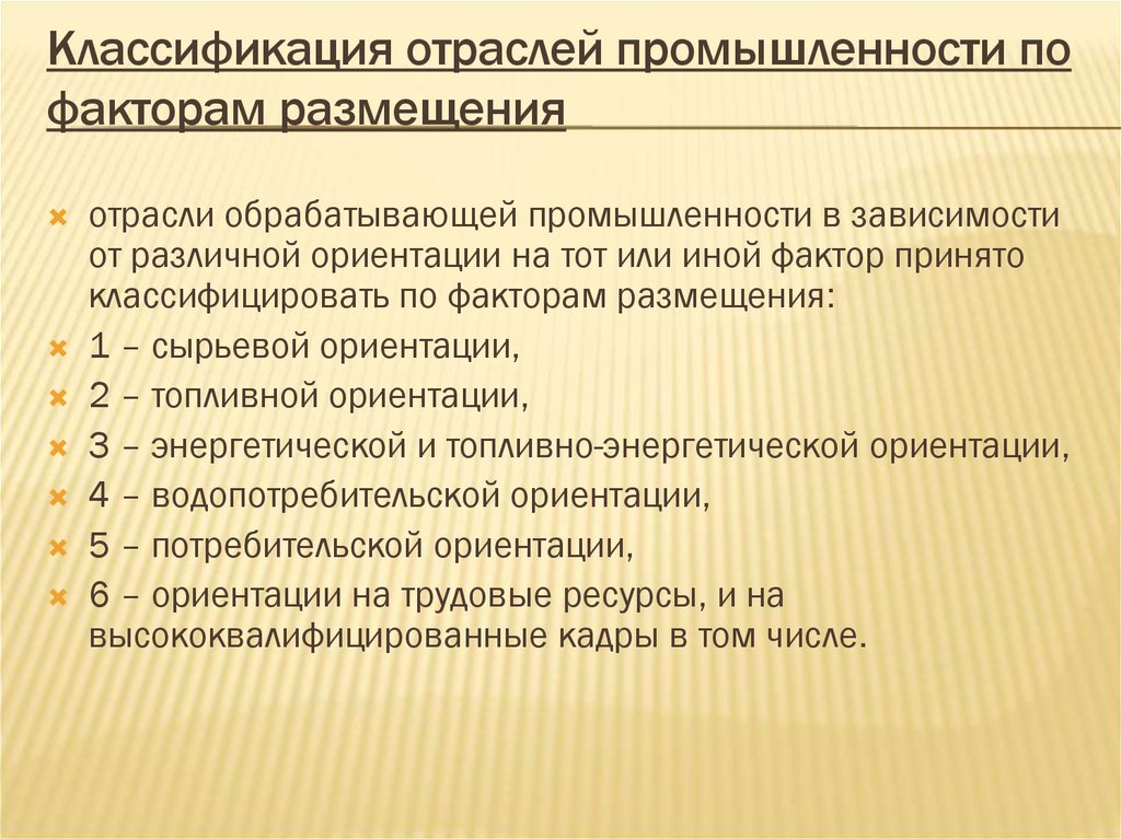 Классификация отраслей промышленности схема