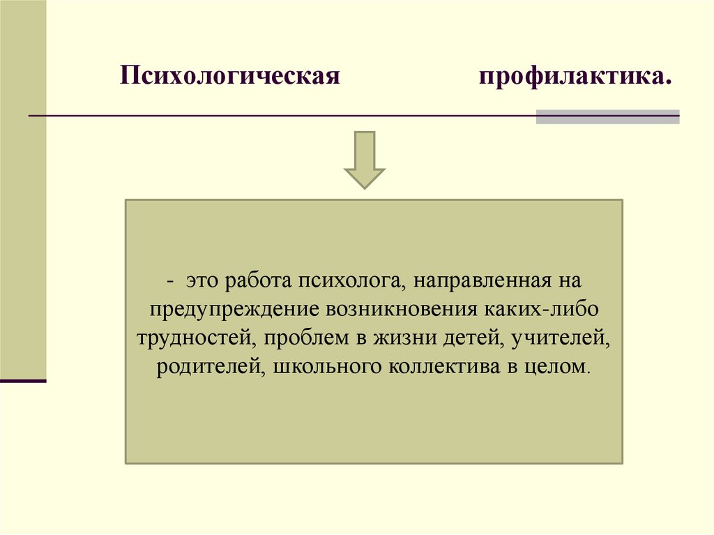 Психологическая профилактика направленная на