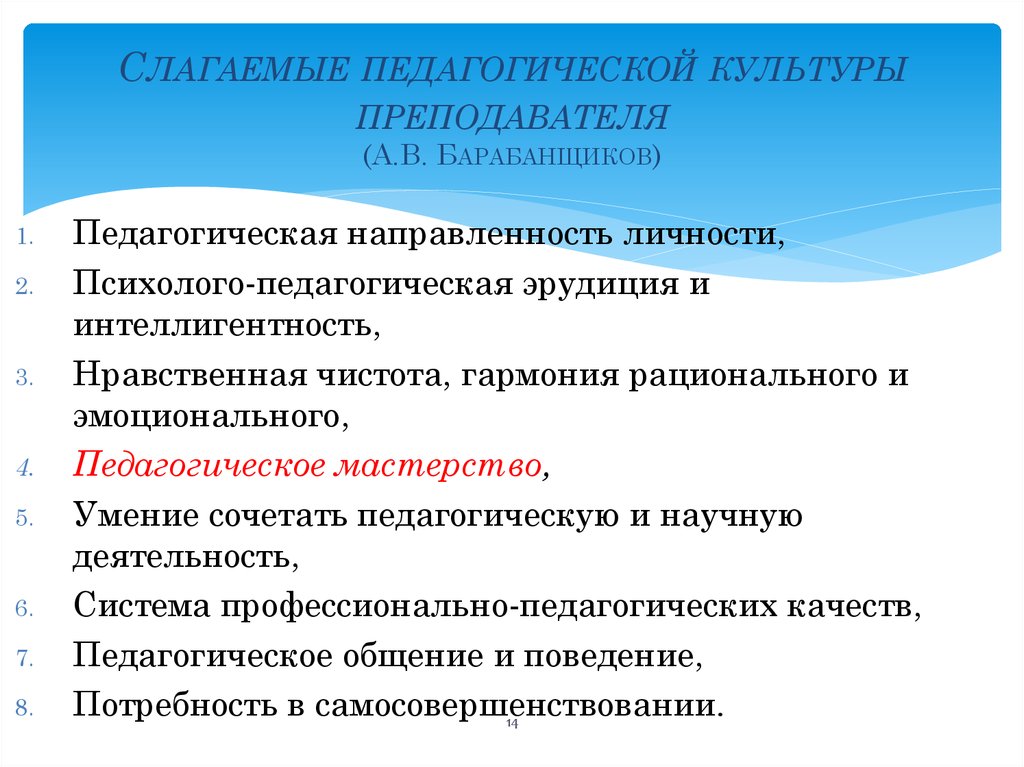 Культура преподавания