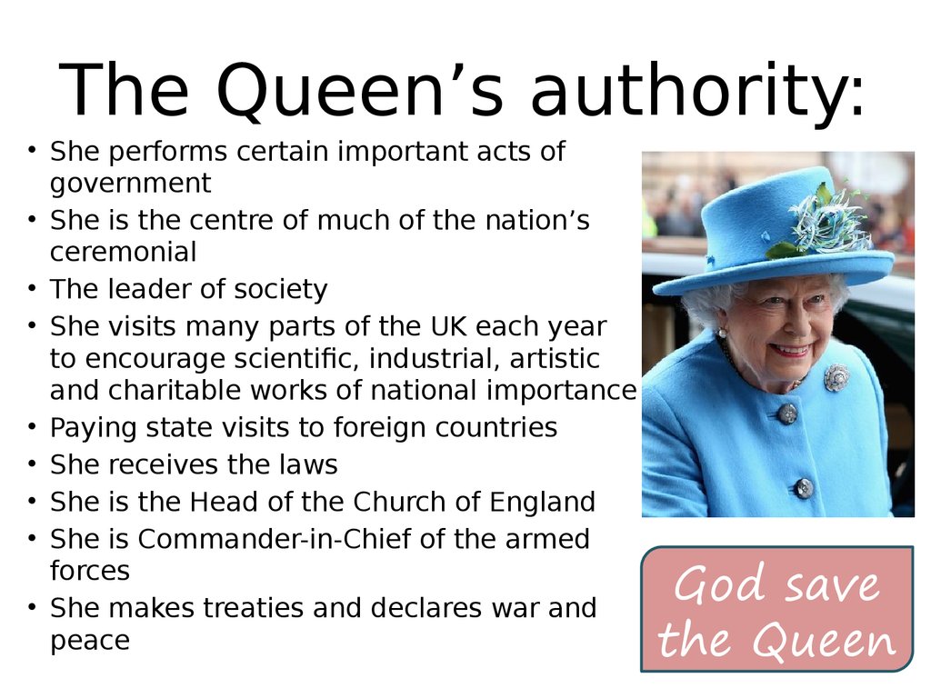 The Queen’s authority: