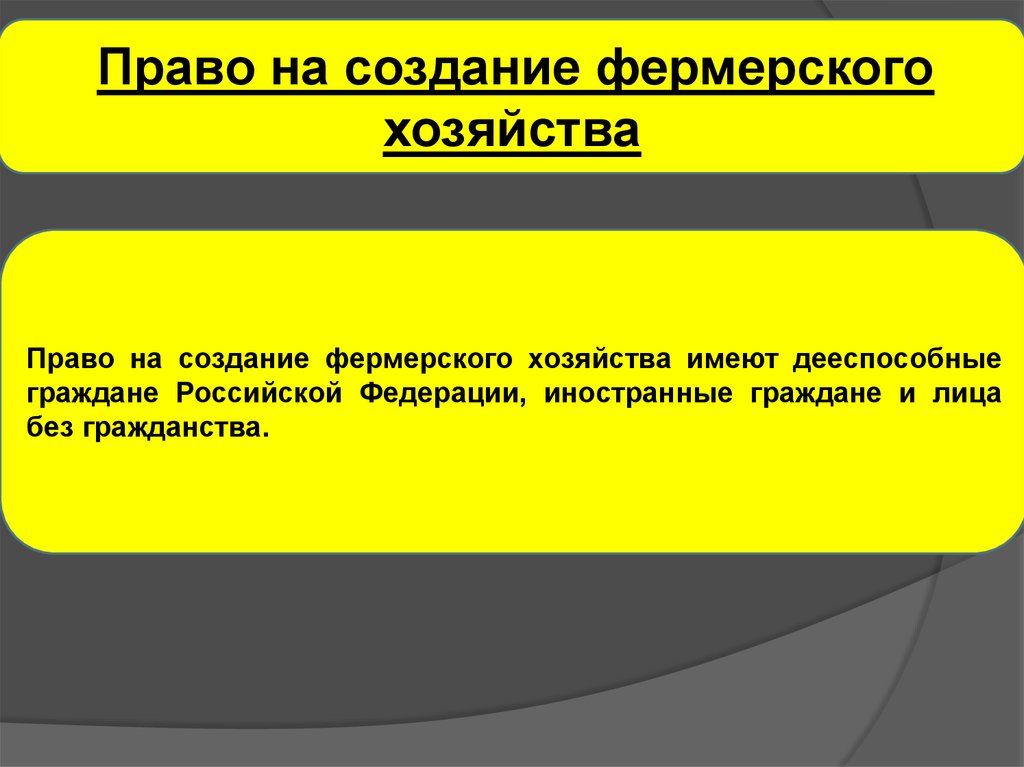 Правовое положение крестьянского хозяйства