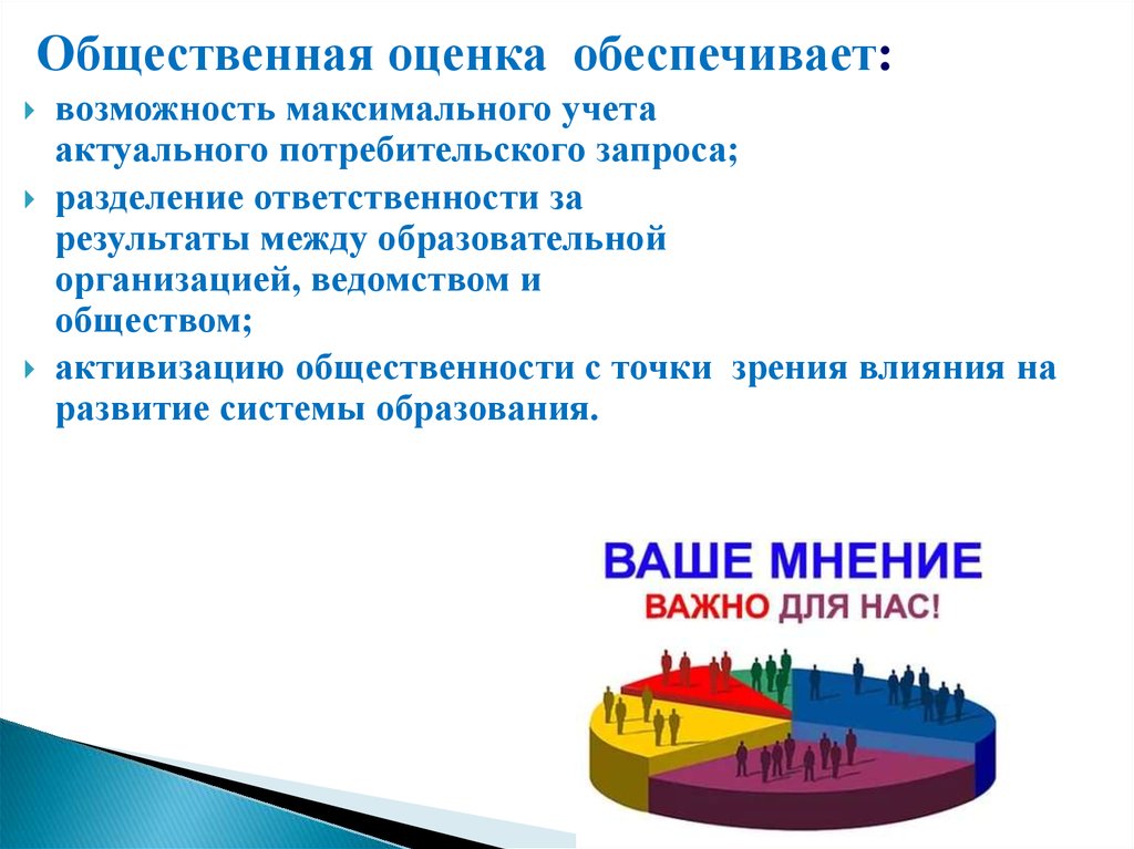 Общественная оценка. Потребительские запросы. Оценка подкрепляющая.