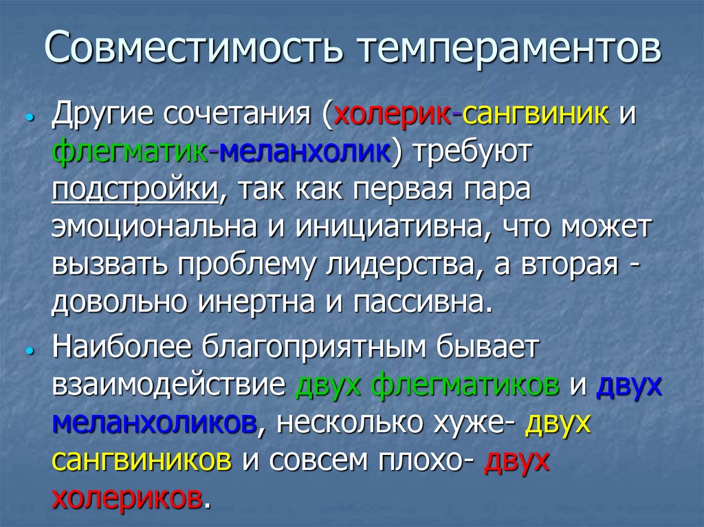 Совместимость темпераментов